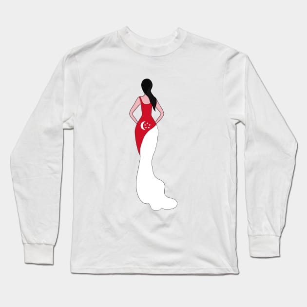 Singapore Woman Long Sleeve T-Shirt by DiegoCarvalho